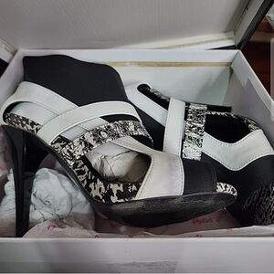 From Qupid, Stylish Black and White Women's Heels